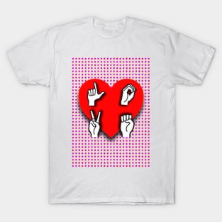 Love Sign Language Heart Pop Art T-Shirt